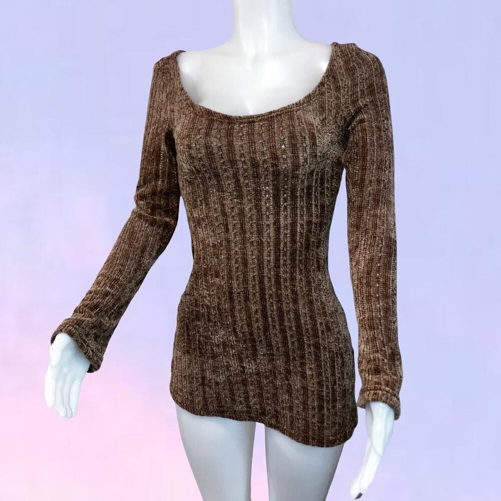 Vintage 90s y2k chenille sweater mini dress